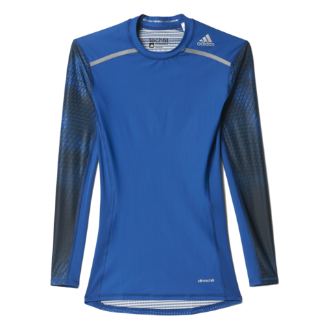 ADIDAS MENS POWER TRAINING TECHFIT LONG SLEEVE 'CHILL' PERFORMANCE COMPRESSION TOP